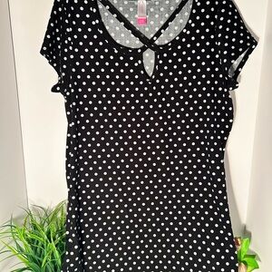 Polka Dot Black and White Women's Top